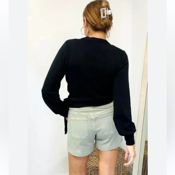 Spanx Air Essentials AirEssentials Ballet Wrap Sweater Top Black Medium NEW - Picture 7 of 12